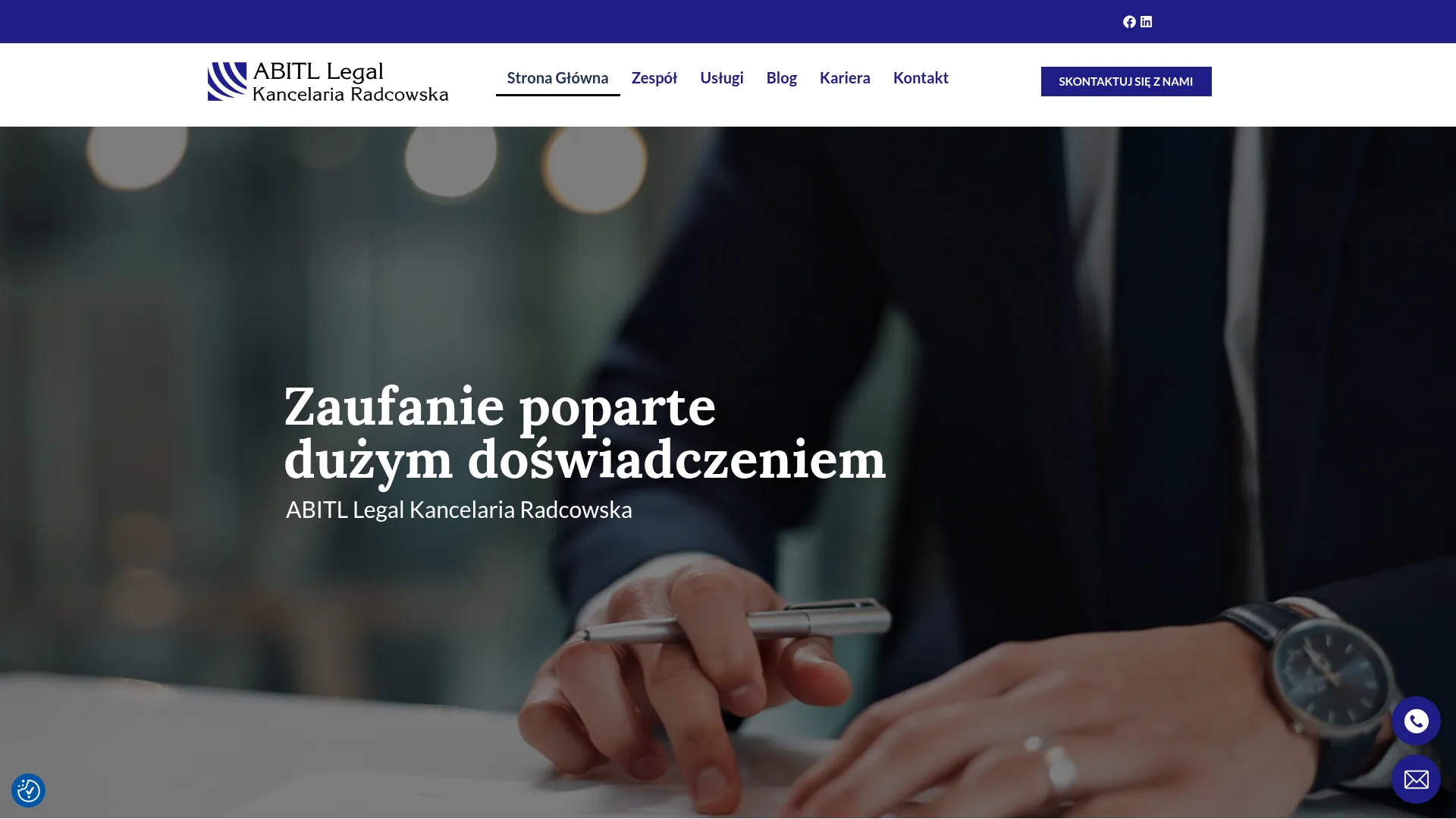 Business website screenshot